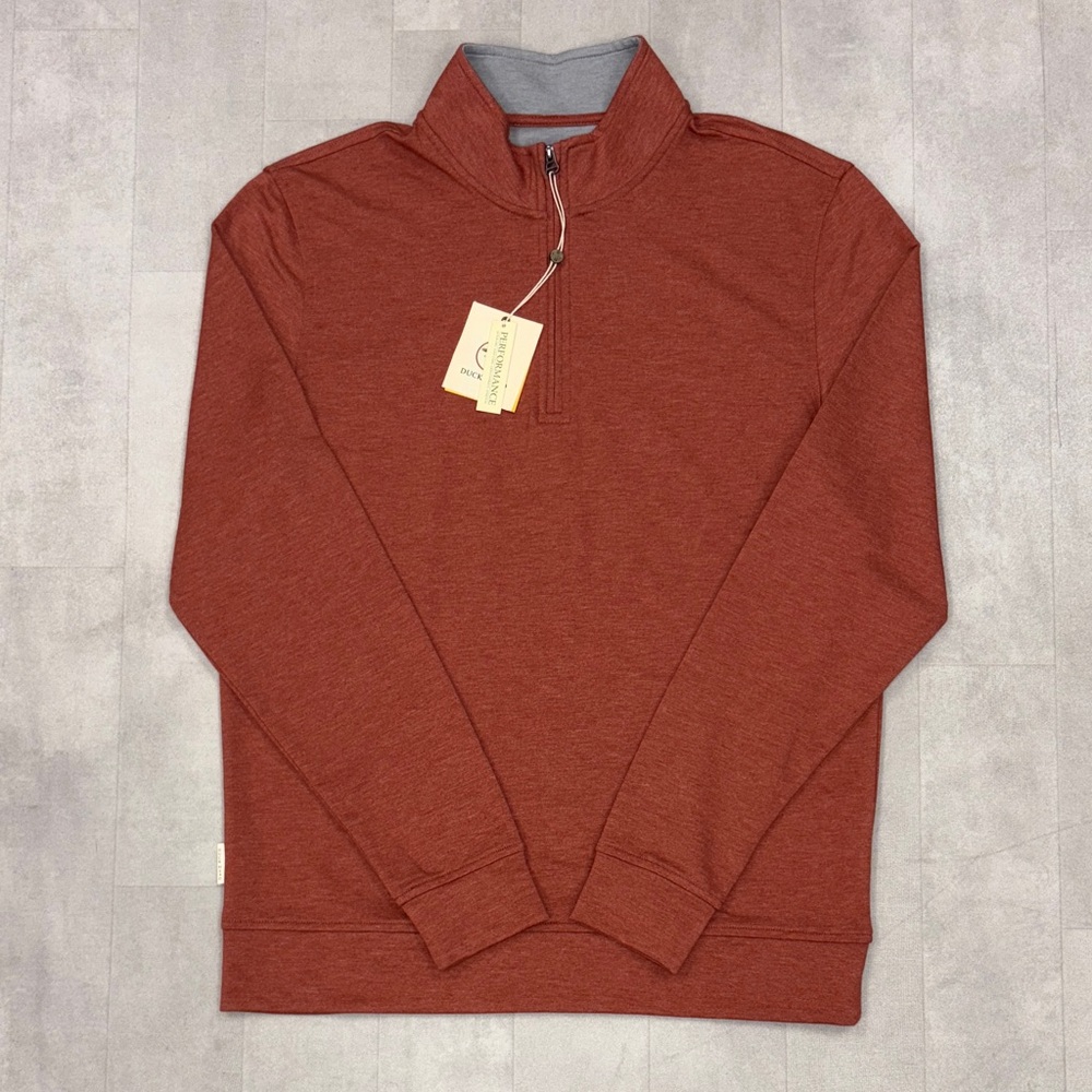Duck Head Quarter Zip Orange Pullover NWT